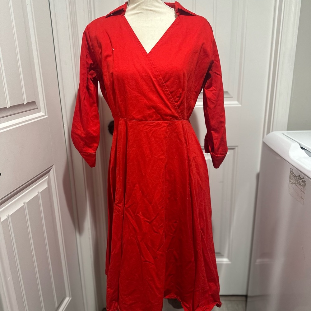 Elegant Red Wrap Dress